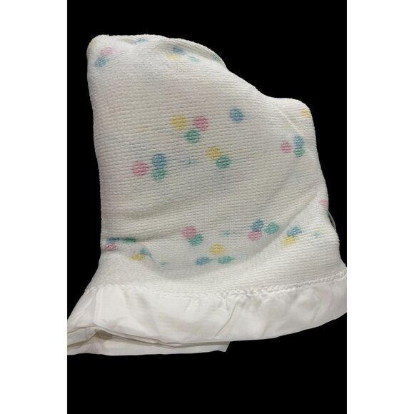 Baby Morgan Vintage Cozy 100% Orlon Balloon Print Satin Edge Made in USA - Picture 1 of 11